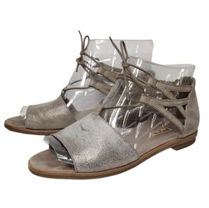 Paul Green Morea Truffel Taupe Gray Boho Vacation Ankle Bow Open Toe Sandals